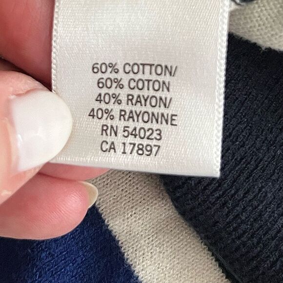 Banana Republic Striped Button Front Crewneck Cardigan Medium - Picture 6 of 13